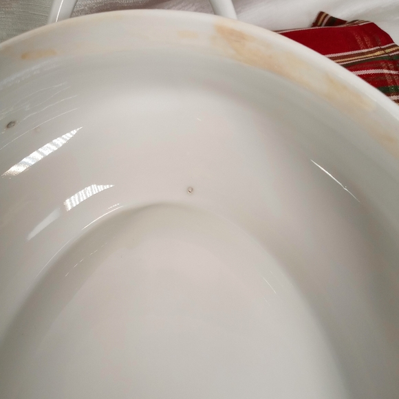 Vintage TK Thun Czechoslovakia Oval Covered Vegetable Dish - Pattern Gold Black - Picture 8 of 12